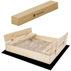 Detské pieskovisko s krytom 120x120 cm SPRINGOS ZUZA 120N + podložka