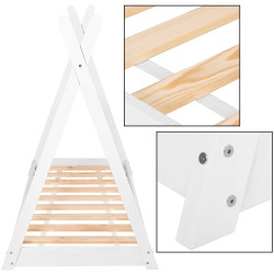 Detská teepee posteľ SPRINGOS TIPI biela