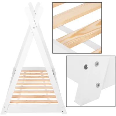 Detská teepee posteľ SPRINGOS TIPI biela
