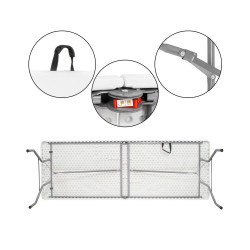 Cateringový stôl skladací 240x75 cm SPRINGOS RAUT GF0050 biely