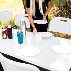 Cateringový stôl skladací 240x75 cm SPRINGOS RAUT GF0050 biely