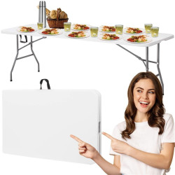 Cateringový stôl skladací 240x75 cm SPRINGOS RAUT GF0050 biely