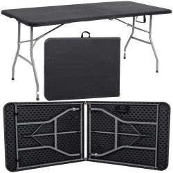 Skladací cateringový stôl 180x75 cm SPRINGOS RAUT GF0056 čierny