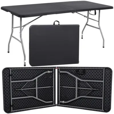 Skladací cateringový stôl 180x75 cm SPRINGOS RAUT GF0056 čierny