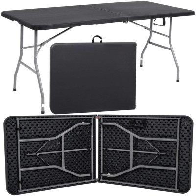 Skladací cateringový stôl 180x75 cm SPRINGOS RAUT GF0056 čierny