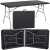 Skladací cateringový stôl 180x75 cm SPRINGOS RAUT GF0056 čierny