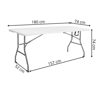 Skladací cateringový stôl 180x74 cm SPRINGOS RAUT GF0108 biely