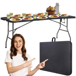 Cateringový stôl skladací 180x75 cm SPRINGOS RAUT GF0052 grafitový