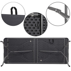 Cateringový stôl skladací 180x75 cm SPRINGOS RAUT GF0052 grafitový