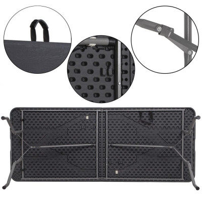 Cateringový stôl skladací 180x75 cm SPRINGOS RAUT GF0052 grafitový