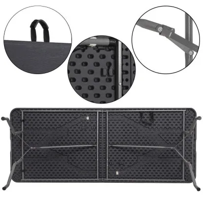 Cateringový stôl skladací 180x75 cm SPRINGOS RAUT GF0052 grafitový