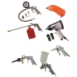 Güde Kompresor + sada pneumatického náradia 400/10/50 DG, 15dielna sada