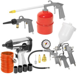 Güde Kompresor + sada pneumatického náradia 400/10/50 DG, 15dielna sada