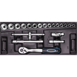 Güde Nástrčné kľúče s račňou 3/8&quot GI 1/3, 20-dielna sada