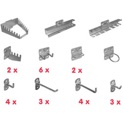 Güde Držiaky na náradie do perforovanej steny, 28dielna sada