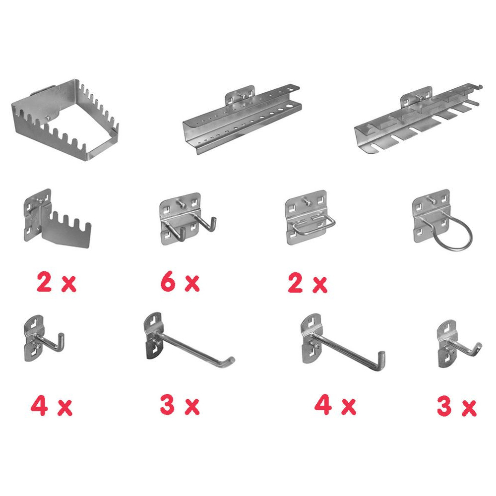 Güde Držiaky na náradie do perforovanej steny, 28dielna sada