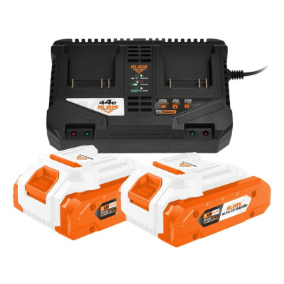 Ruris Dva akumulátory 20 V / 4 Ah Alfa UP 2400 s dvojitou nabíjačkou 44e