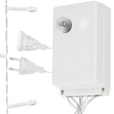 LED svetelný záves - 2x2m, 200LED, 8 funkcií, ovládač, pamäť, IP20, teplá biela