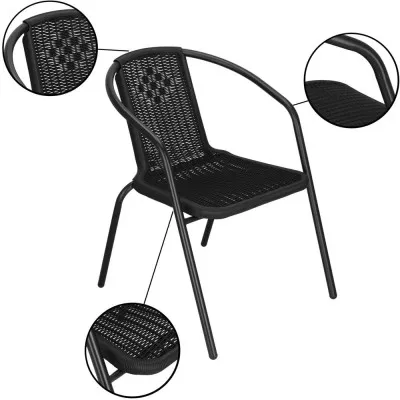 Záhradné ratanové kreslo SPRINGOS BISTRO GF1011 čierne