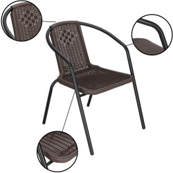 Záhradné ratanové kreslo SPRINGOS BISTRO GF1019 hnedé