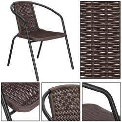 Záhradné ratanové kreslo SPRINGOS BISTRO GF1019 hnedé