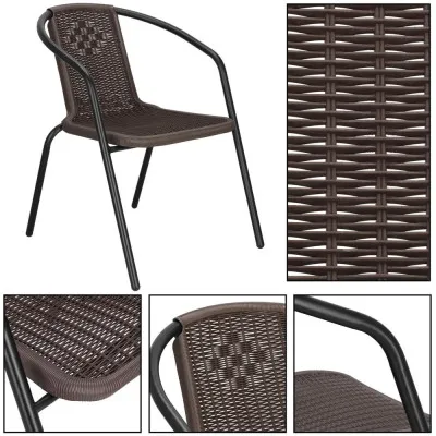 Záhradné ratanové kreslo SPRINGOS BISTRO GF1019 hnedé