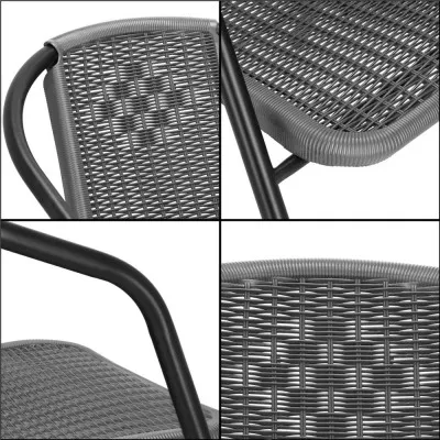 Záhradné ratanové kreslo SPRINGOS BISTRO GF1022 sivé