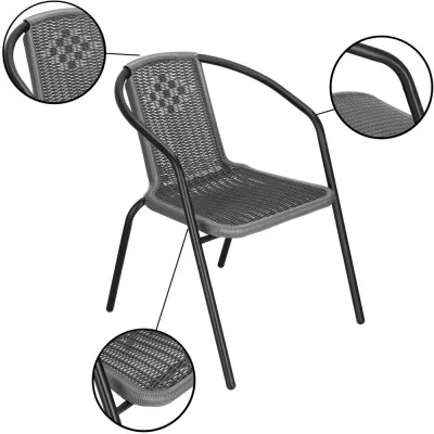 Záhradné ratanové kreslo SPRINGOS BISTRO GF1022 sivé