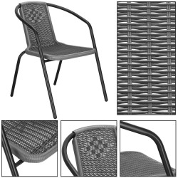 Záhradné ratanové kreslo SPRINGOS BISTRO GF1022 sivé