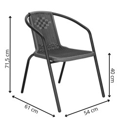 Záhradné ratanové kreslo SPRINGOS BISTRO GF1022 sivé