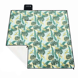 Pikniková deka 200x200 SPRINGOS PM052 zelená s listami