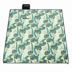 Pikniková deka 200x200 SPRINGOS PM052 zelená s listami