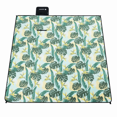 Pikniková deka 200x200 SPRINGOS PM052 zelená s listami