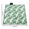 Pikniková deka 200x200 SPRINGOS PM052 zelená s listami
