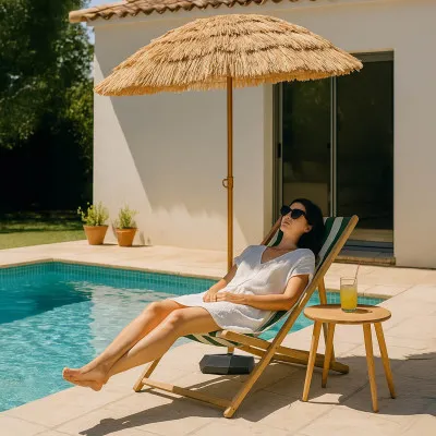 Záhradný slnečník 135 cm SPRINGOS HAVAJ BU0023 hnedý