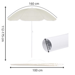 Záhradný slnečník 145 cm SPRINGOS CLASSIC BU0024 svetlo béžový