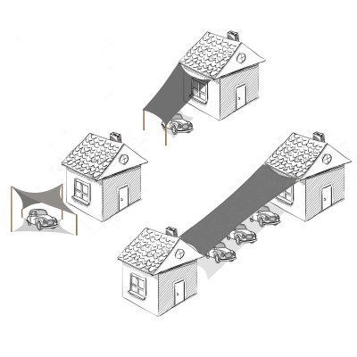 Tieniaca slnečná plachta 3x3 m SPRINGOS SN0054 tmavo šedá