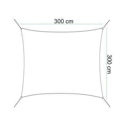 Tieniaca slnečná plachta 3x3 m SPRINGOS SN0054 tmavo šedá