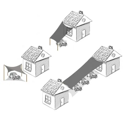 Tieniaca slnečná plachta 4x3 m SPRINGOS SN0058 tmavo šedá