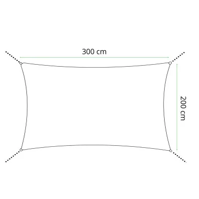 Tieniaca slnečná plachta 3x2 m SPRINGOS SN0061 tmavo šedá