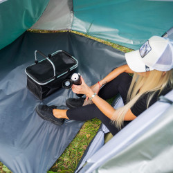 Turistický stan pre 3 osoby SPRINGOS ELYSE šedo-modrý