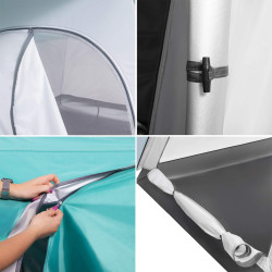 Turistický stan pre 3 osoby SPRINGOS ELYSE šedo-modrý