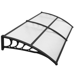 Vchodová strieška 200x95 cm SPRINGOS POLYROOF čierna transparentná
