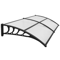 Vchodová strieška 200x95 cm SPRINGOS POLYROOF čierna transparentná
