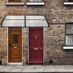 Vchodová strieška 200x95 cm SPRINGOS POLYROOF čierna transparentná