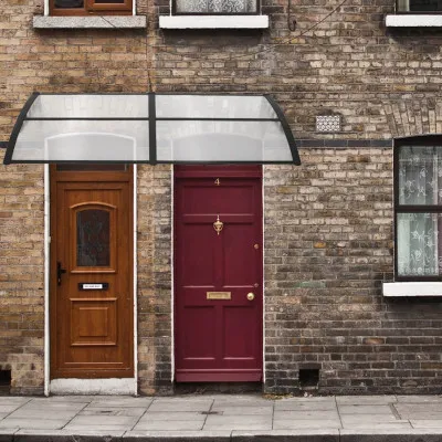 Vchodová strieška 200x95 cm SPRINGOS POLYROOF čierna transparentná