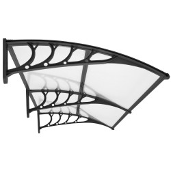 Vchodová strieška 200x95 cm SPRINGOS POLYROOF čierna transparentná