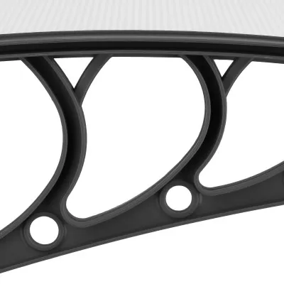 Vchodová strieška 200x95 cm SPRINGOS POLYROOF čierna transparentná