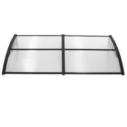 Vchodová strieška 200x95 cm SPRINGOS POLYROOF čierna transparentná