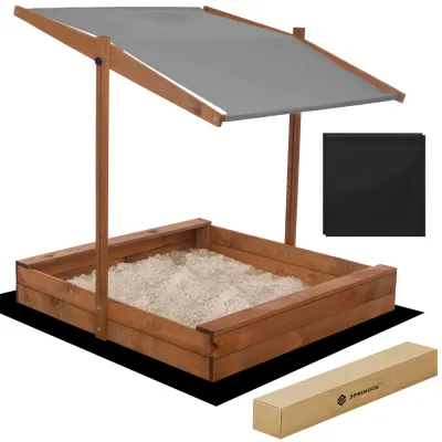 Detské pieskovisko so strieškou 120x120 cm SPRINGOS + podložka